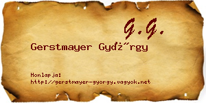 Gerstmayer György névjegykártya